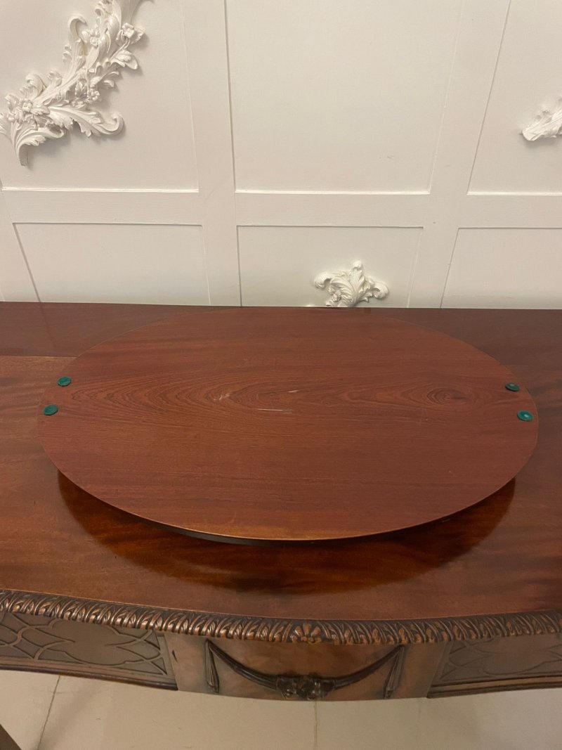 Antique Edwardian Quality Mahogany Inlaid Oval Tea Tray - Image 5